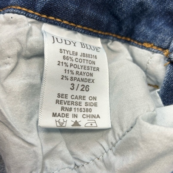 Judy Blue Distressed Skinny Fit Jeans - Size 3/26 Patchwork Stretch - Picture 10 of 13